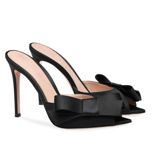 Elegant Pointed bow thin high heels sandals for 2025
