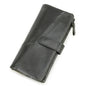 Genuine Leather Men's Long Wallet With Phone Bag Zipper Coin Pocket Purse Male Clutch