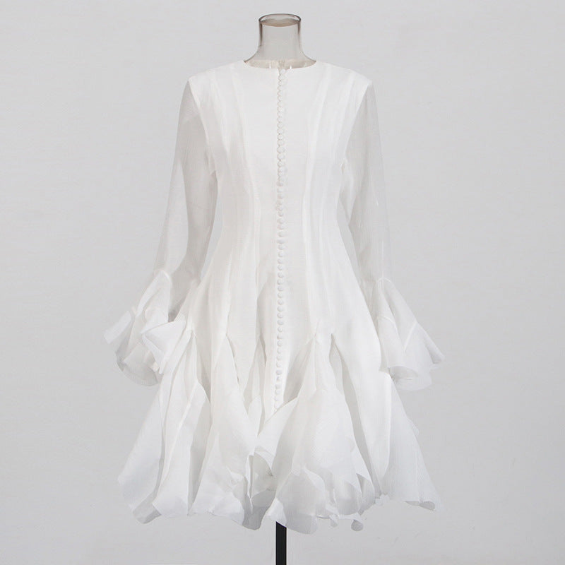 Round neck splicing