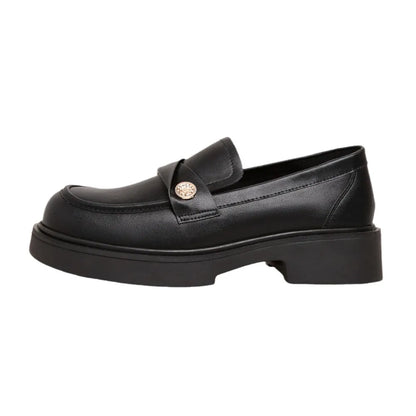 Spring new coarse order shoes with thick soles and small leather shoes for one foot pedaling