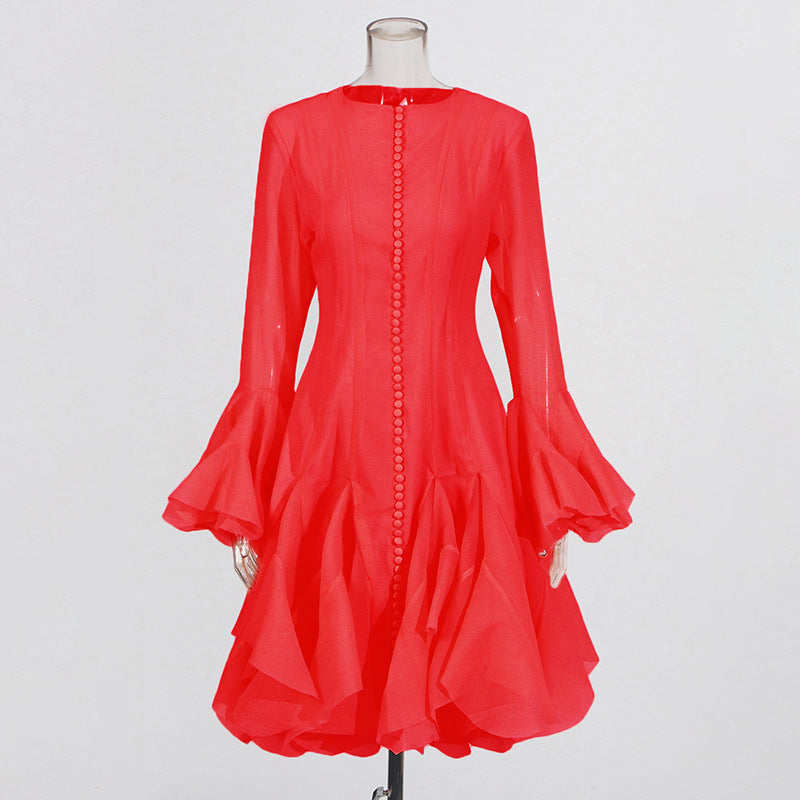 Round neck splicing