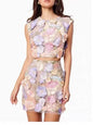 Embroidered Crochet Sleeveless Crop Top with Pencil Skirt Two-Piece Set