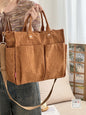 Autumn Winter Multi-Pocket Corduroy Tote Bag