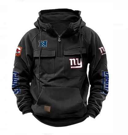 Men's Hooded Sweatshirt Retro Multi Pocket Jacket