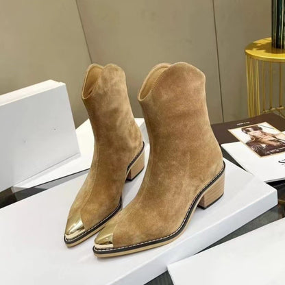 Luxurious Designer Women’s Chelsea Ankle Quality Boots Suede Leather