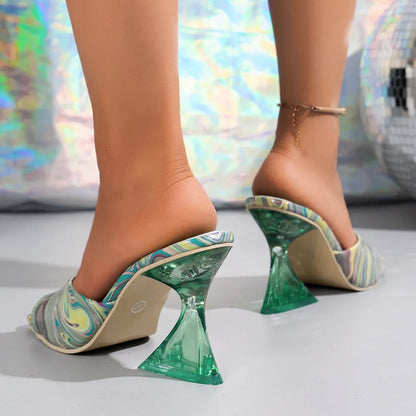 Elegant Open-Toe Women’s Mid Heels Shoes