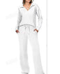 Cross-border New Pure Color Turn-down Collar Loose Casual Straight Pants Multi-color Set