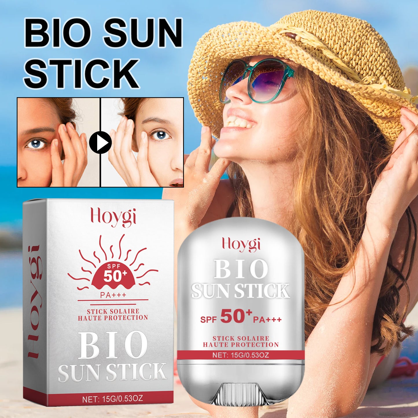 Bio Sun Stick, Protect Stains And Wrinkles Outdoor UV Firming And Brightening Skin Moisturizing Light And Gentle
