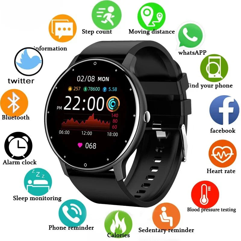 Smart Watch Women Men Full Touch Screen Bluetooth 5.2 Call Waterproof Watches Sports Fitness Tracker New
