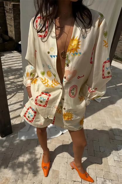 Elegant Floral Two-Piece Set Fashion Casual Holiday Outfits