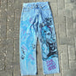 Y2K Anime Baggy Denim Pants Trend Hand Drawn Printed Pattern Unisex Jeans
