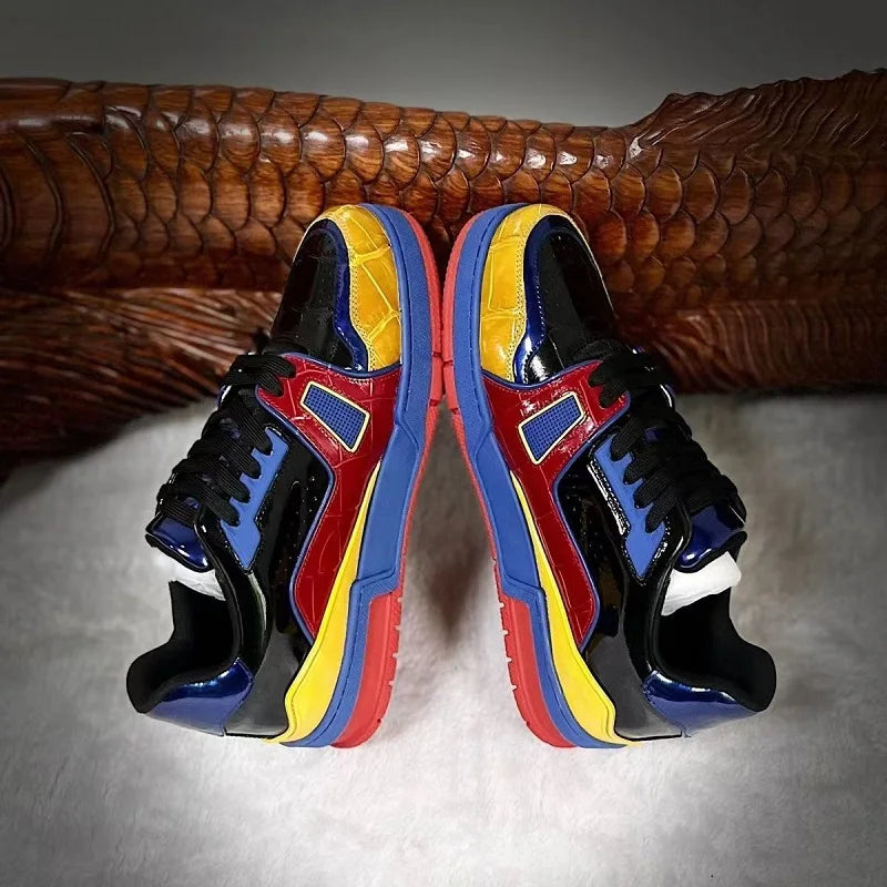 2025 New Arrival Fashion Crocodile Skin causal shoes me Genuine leather Sneaker