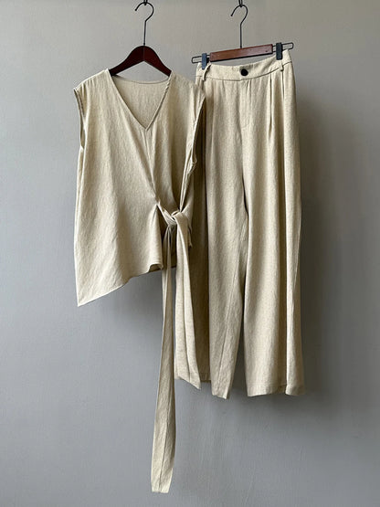 Apricot Women’s 2-Piece Wide Leg Pants 2 Pcs Set 2025