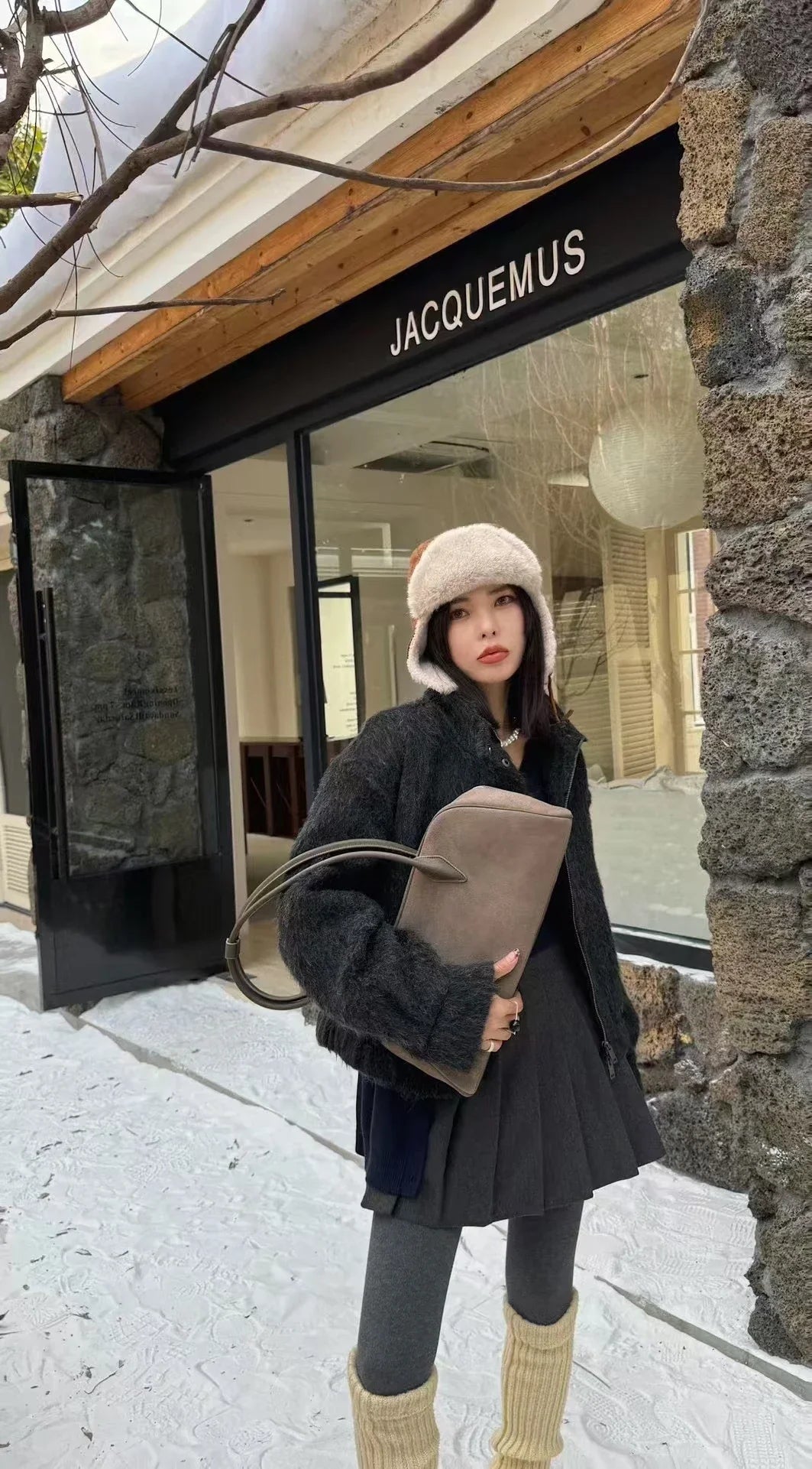Genuine Leather Women's Bag Lazy Matte Suede Tote