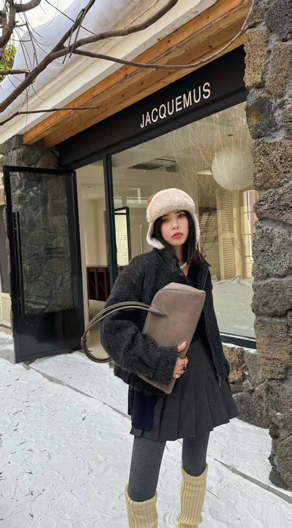 Genuine Leather Women's Bag Lazy Matte Suede Tote