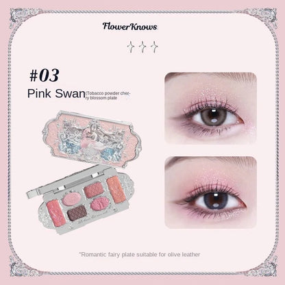 Flower Knows Swan Ballet Elegant Shimmer Eyeshadow Collection