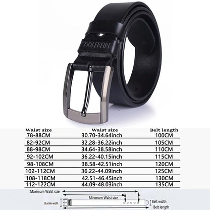 Men's High Quality Genuine Leather Belt Luxury Designer Belts Cowskin Fashion Strap Jeans