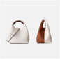 Patchwork Style Women Bucket Bag Lychee Texture Cowhide Luxury   Bag High Grade Ladies Handbag
