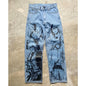Y2K Anime Baggy Denim Pants Trend Hand Drawn Printed Pattern Unisex Jeans