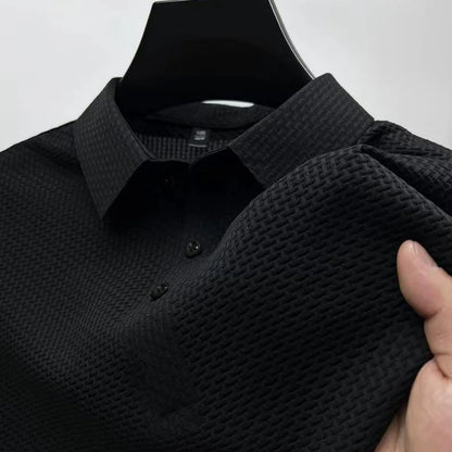 2024 Summer New Men's Short Sleeve T-shirt Cool and Breathable Polo Shirt Business Casual Sweat-absorbing Tops