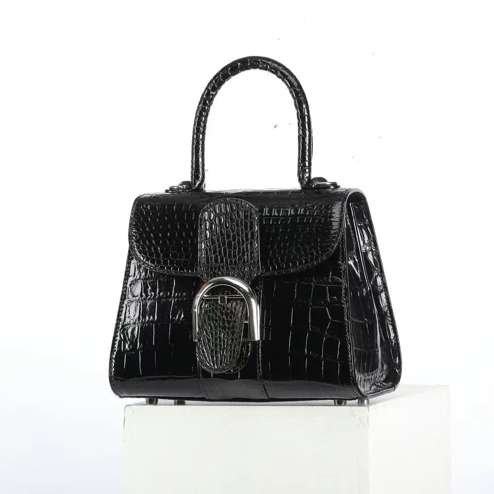 2025 Natural Crocodile Skin Women's, Shoulder Bag