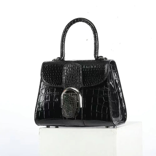 2025 Natural Crocodile Skin Women's, Shoulder Bag