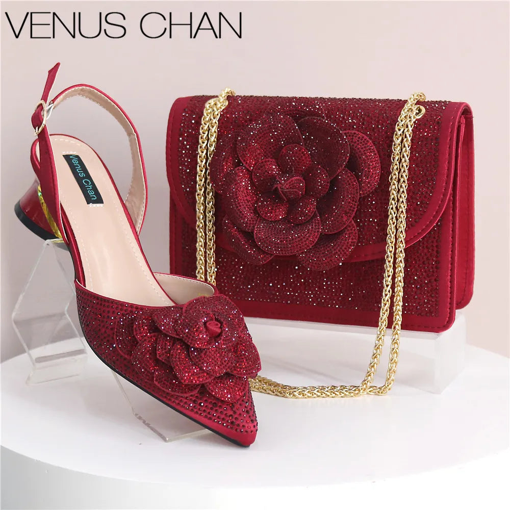 Peach Color Elegant Lady Shoes and Bag 2025