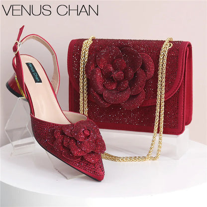 Peach Color Elegant Lady Shoes and Bag 2025