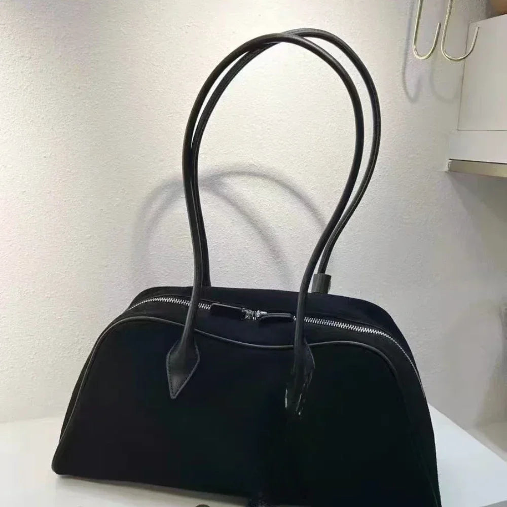 Genuine Leather Women's Bag Lazy Matte Suede Tote