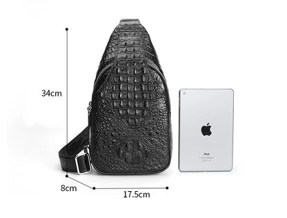 2025 Premium  Genuine Crocodile skin Leather Men's Wallet & Shoulder Bag Set