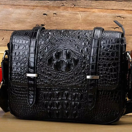 New Arrival Men's Genuine Crocodile Leather  Single Shoulder Bag