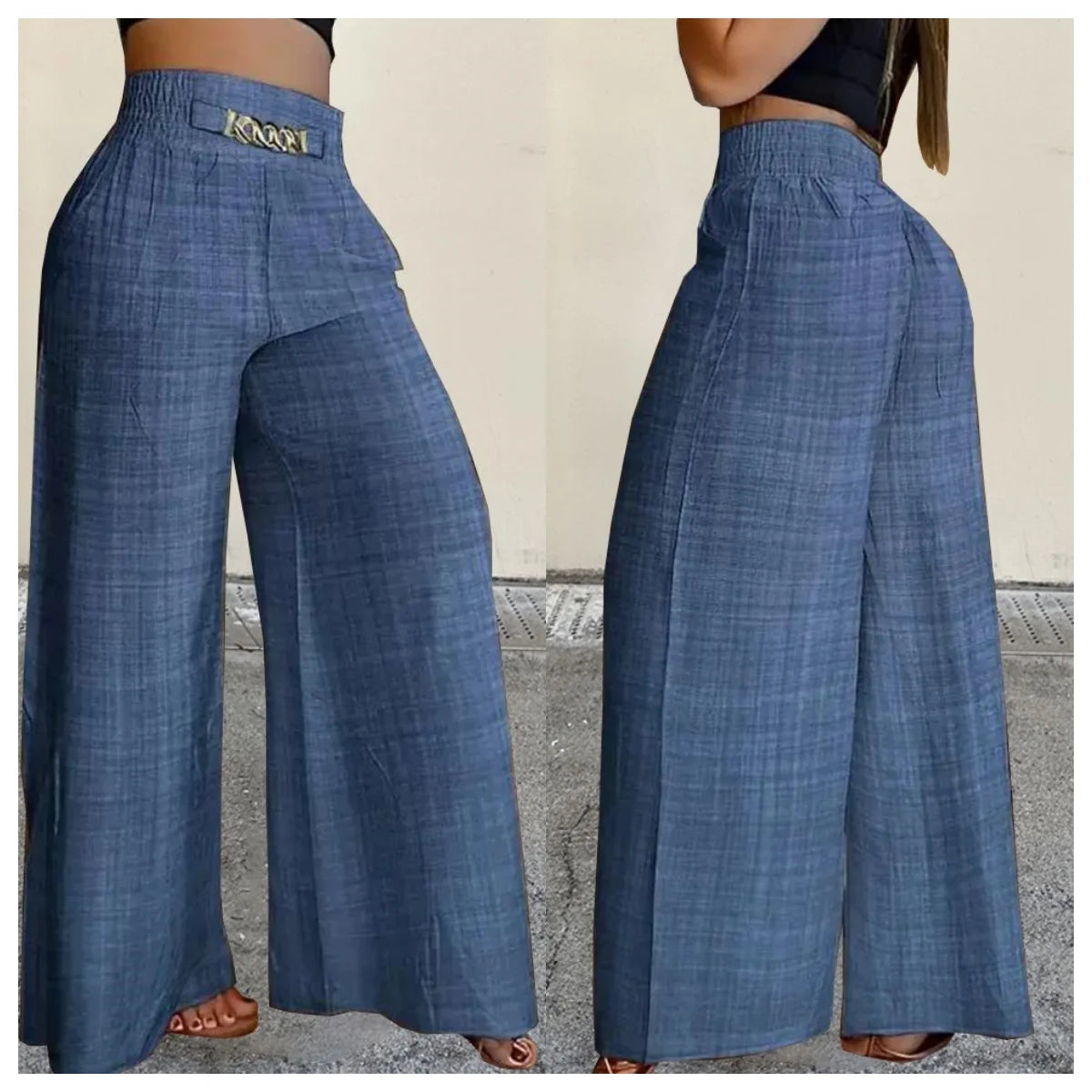 Casual Women’s High Waist Wide Leg Pants Summer Fashion