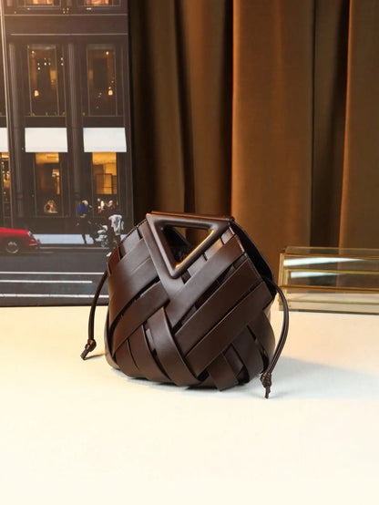 Woven Design Women Handbag, Tote Basket Bag, High-End Niche Inverted Triangle Shaped Fashion Style