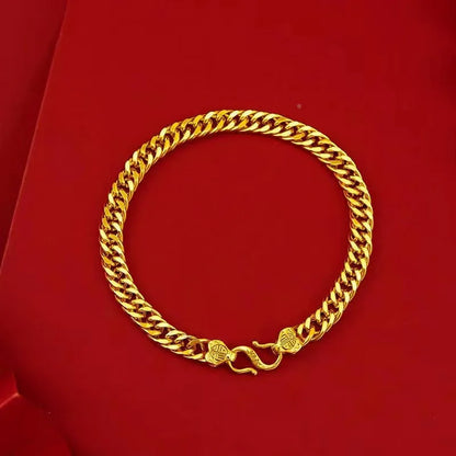 Luxury 24K 9999 Pure Gold real gold Men's & Women's Buckle Bracelet Boss Necklace
