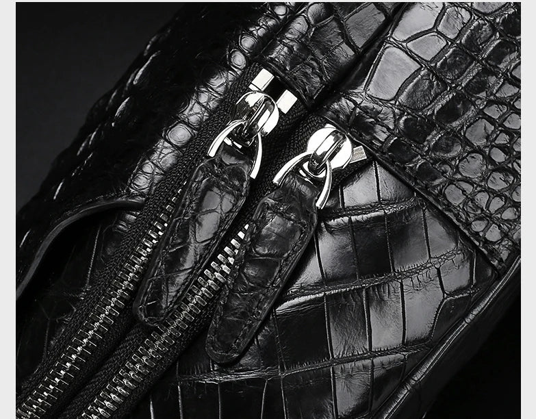 2025 Premium  Genuine Crocodile skin Leather Men's Wallet & Shoulder Bag Set