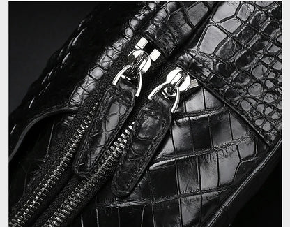 2025 Premium  Genuine Crocodile skin Leather Men's Wallet & Shoulder Bag Set