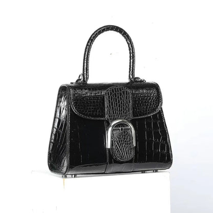 2025 Natural Crocodile Skin Women's, Shoulder Bag