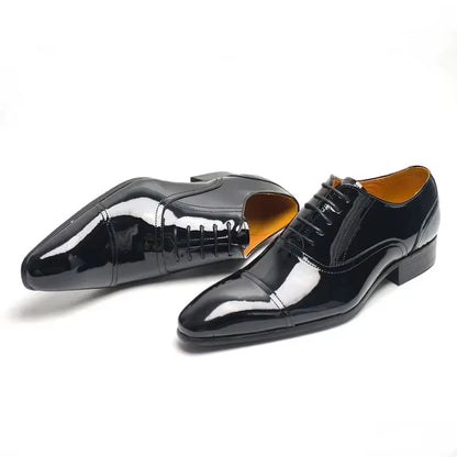 Deluxe Men's Leather Shoes, Business office formal leather shoe, Oxford Lace-up Classic Fashion