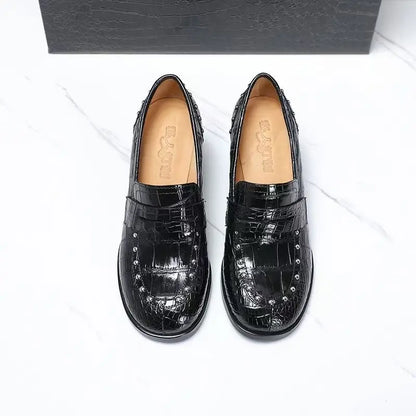 2025 New Arrival Fashion Crocodile Belly skin causal shoes women, Genuine leather