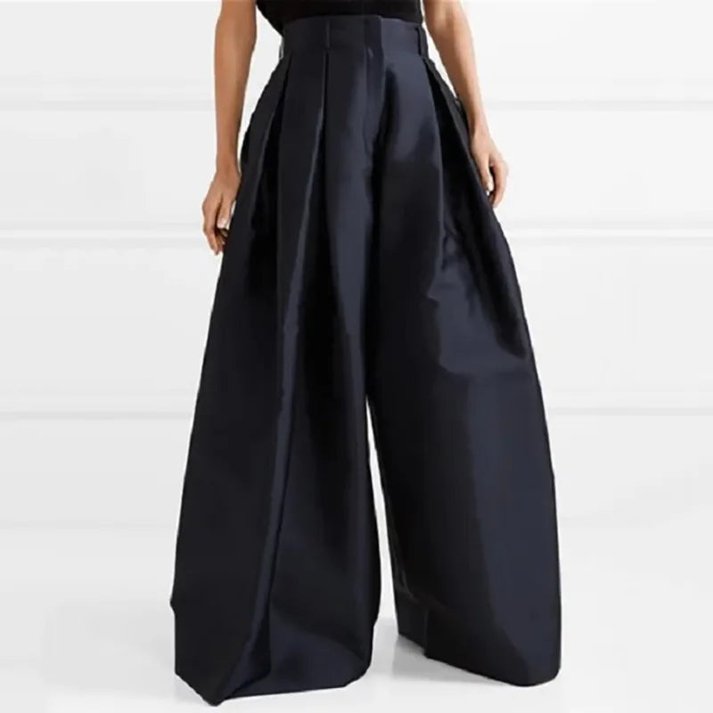 Female Stylish Solid Color Oversize Pants 2025 New Wide Leg Casual Trousers No Belt