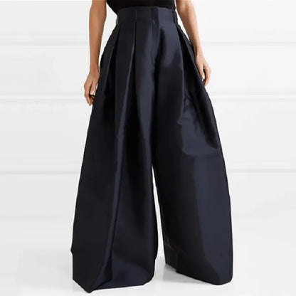 Female Stylish Solid Color Oversize Pants 2025 New Wide Leg Casual Trousers No Belt