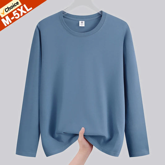 T-Shirts Men Tee Shirts Male Under Wear Autumn Cotton Basic Tshirts Plus Size 4XL 5XL Daily Man Clothing Casual Tops