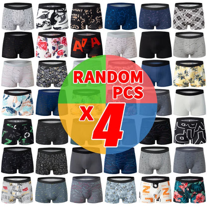 4/5Pcs European and American Plus Sizes MEN Underwear Trunks