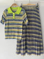 Retro 2025 Women’s Spring/Summer Striped Knit Top & Skirt Set | Vintage Style Outfit