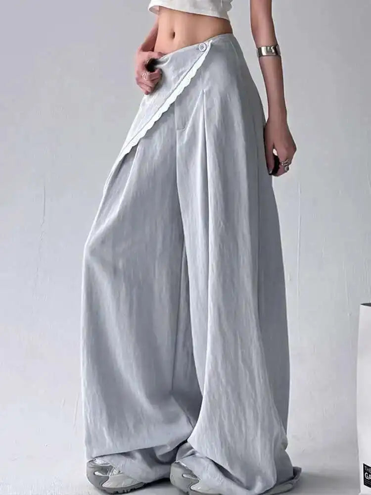 Elegant Loose Trousers False 2 Pcs for 2025