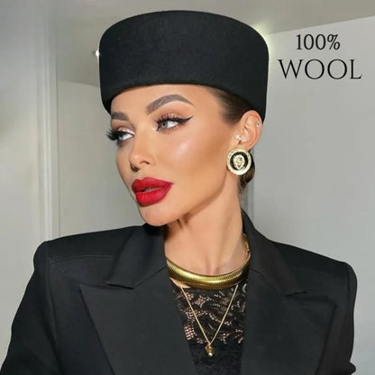 Vintage Flat-Top Wool Felt Fedora 100% Premium Wool Felt