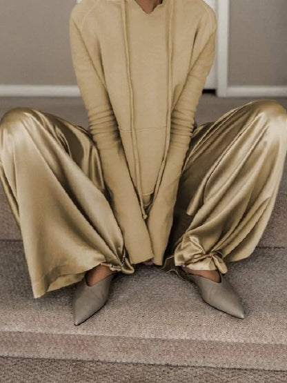 2025 Women's Hoodie & Pants Set Wide Leg Pants