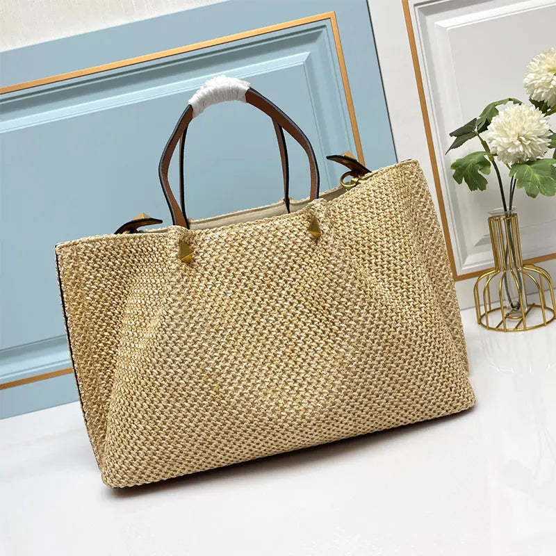 Embroidered Beach Bag High Quality Woven Fashion Large Capacity Tote Bag 2025