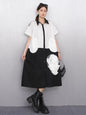 2025 Summer New Turn-down Collar Short Sleeve Single Breasted Dress Women