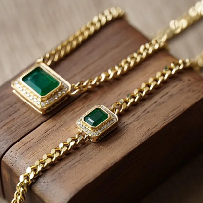 Exquisite 18K Gold Bracelet and Necklace Set Luxury Fine Jewelry